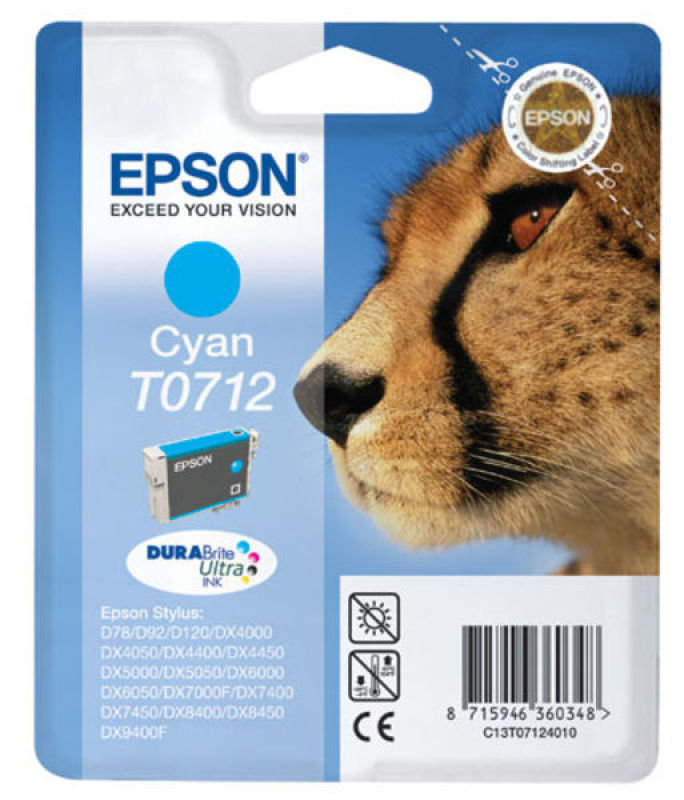 Image of Epson T0712 Cyan Ink cartridge