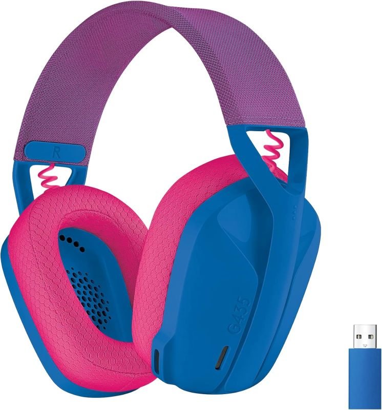 Click to view product details and reviews for Logitech G G435 Lightspeed Wireless Gaming Headset Blue And Raspberry.