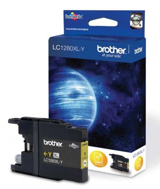 Image of Brother LC1280XLY Super High Yield Yellow Toner Ink Cartridge - 1,200 Pages