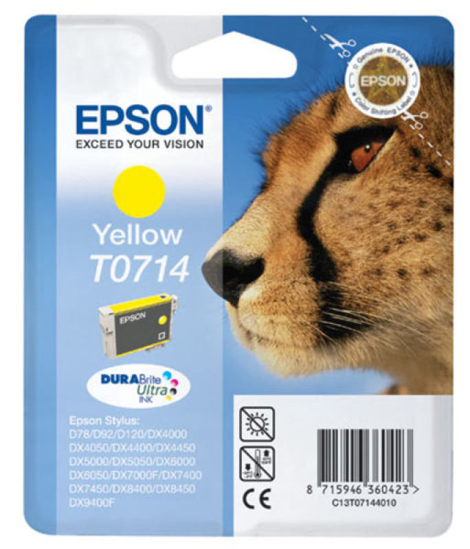 Image of Epson T0714 Yellow Ink Cartridge