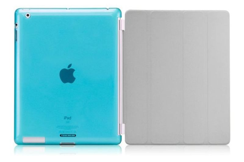 Image of TUNEWEAR Softshell - Protective case for tablet - thermoplastic polyurethane - turquoise - for Apple iPad (3rd generation); iPad 2