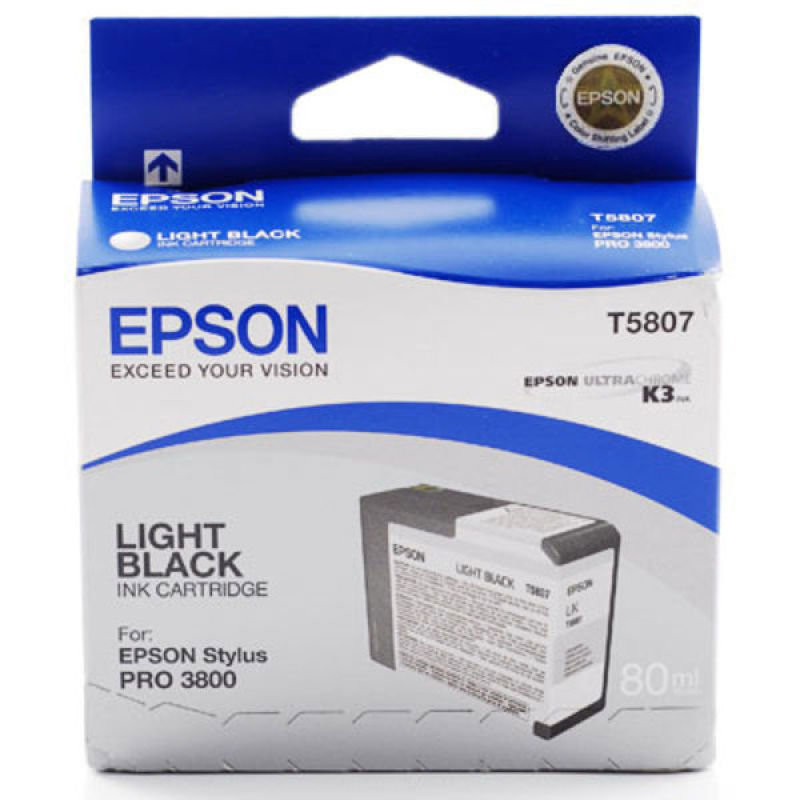 Click to view product details and reviews for Epson T5807 Light Black Ink Cartridge.