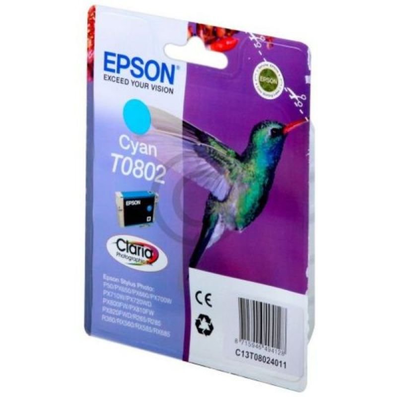 Image of Epson T0802 cyan ink cartridge