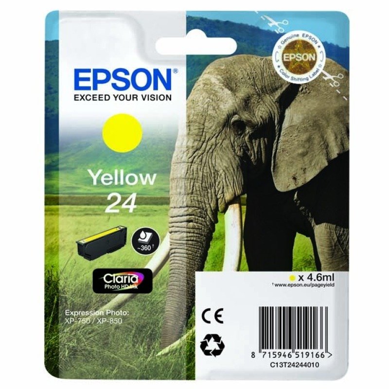 Image of Epson 24 Yellow Ink Cartridge- Blister Pack