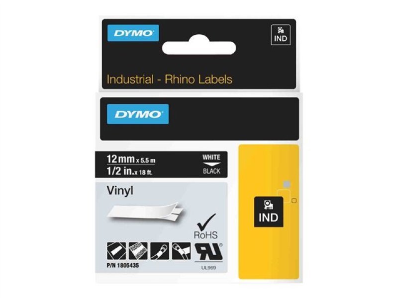 Image of DYMO Rhino Coloured Vinyl - Permanent Adhesive Vinyl Tape