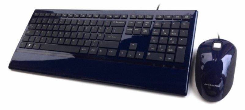 Accuratus Image Multimedia Full Size Keyboard with Black Keys and Matching Image Mouse (Gloss Black)