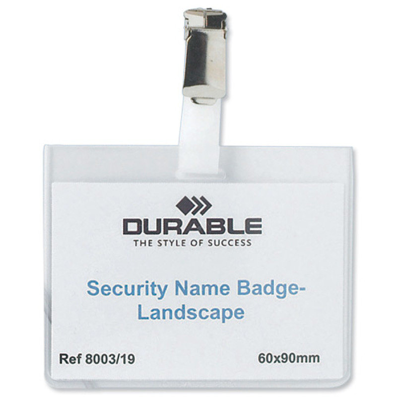 Durable Security Name Badge Landscape 60 x 90 mm 25 Pack Review