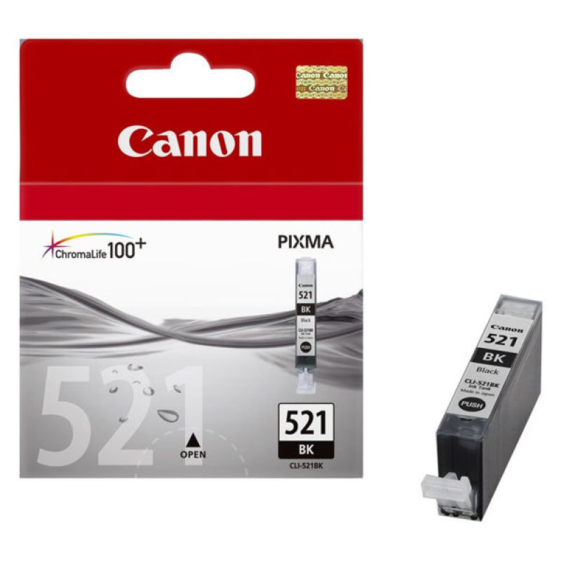 Image of Canon CLI-521BK Photo Black Ink Cartridge - 350 Pages - 2933B001