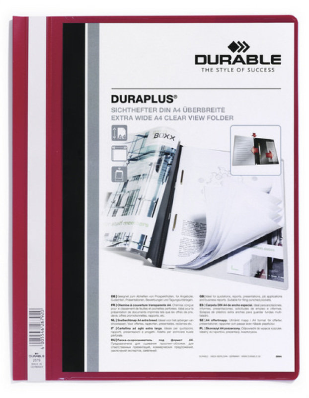 Durable DURAPLUS Quotation Folder A4 Red 25 Pack Review