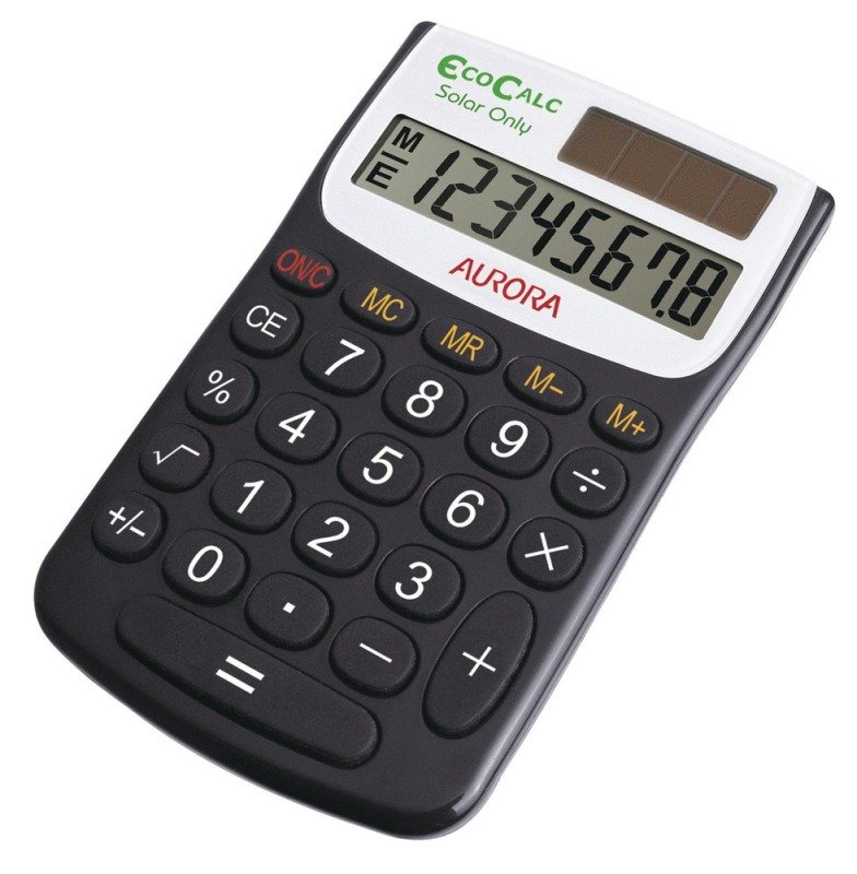 Aurora EC101 Pocket Calculator 8 Digit Solar Powered