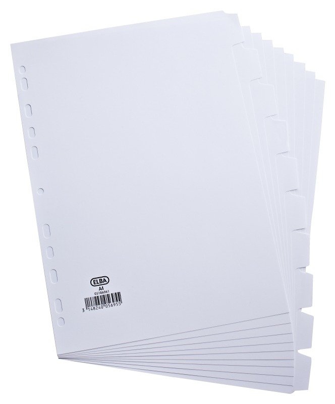 Elba Card Divider A4 10-Part 160gsm White Review