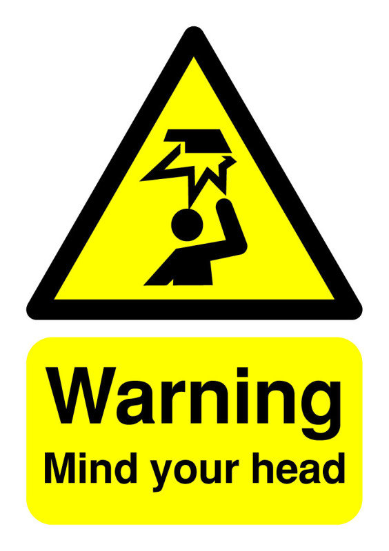 extra value a5 self adhesive warning sign - mind