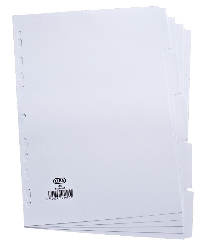 Elba Card Divider A4 5-Part 160gsm White Review