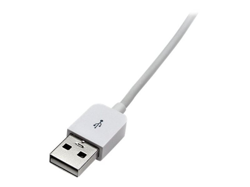 Image of StarTech.com 1m (3 ft) Left Angle Apple 30-pin Dock Connector to USB Cable for iPhone iPod iPad with Stepped Connector