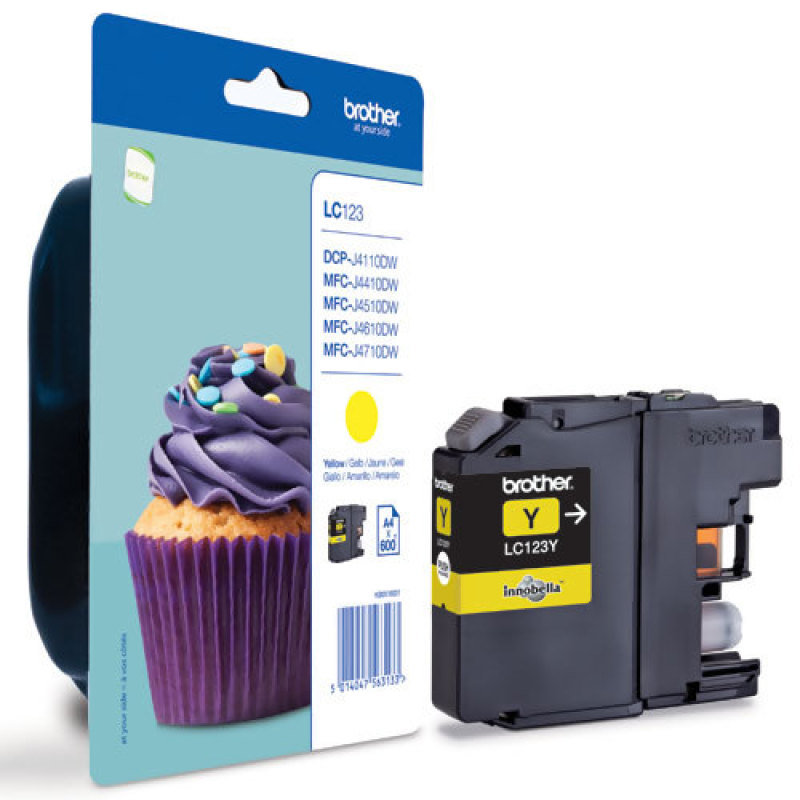 Image of Brother LC123Y Yellow Ink Cartridge