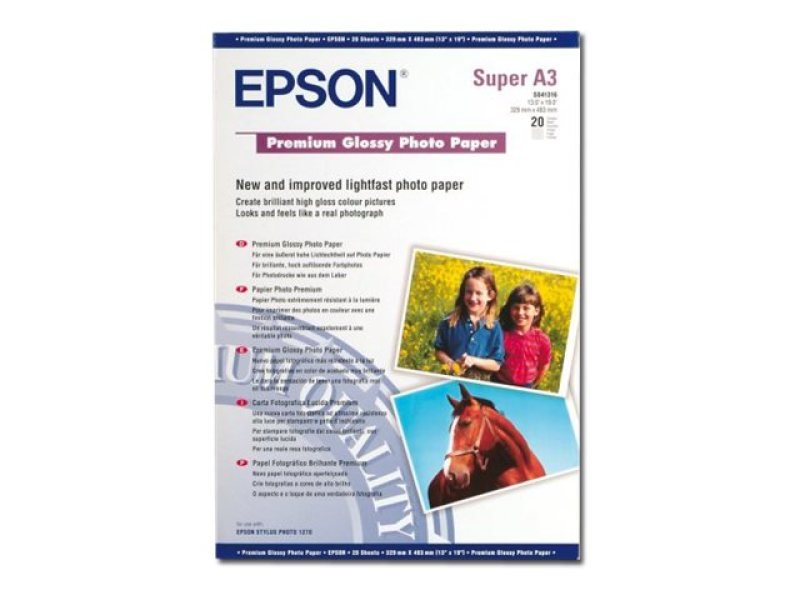 Epson Premium A3 Glossy 255gsm Photo Paper 20 Sheets Ebuyer