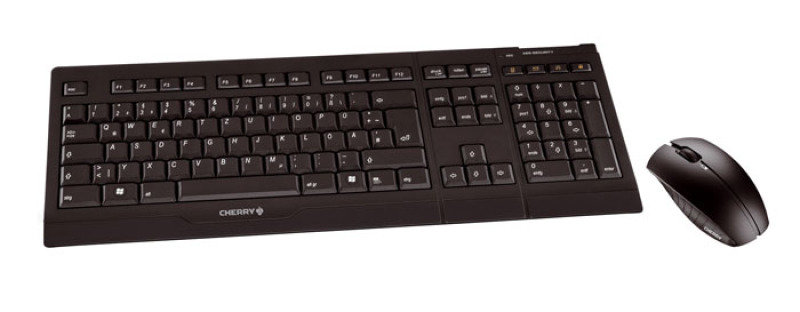 Cherry B.unlimited Aes Wireless Desktop Keyboard And Mouse (black) - Uk