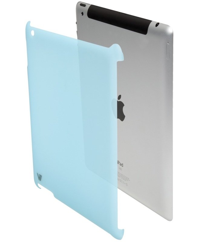 Image of V7 Slim-Fit Snap-on Back Cover Case for the iPad 2, Apple Smart Cover Compatible, Blue