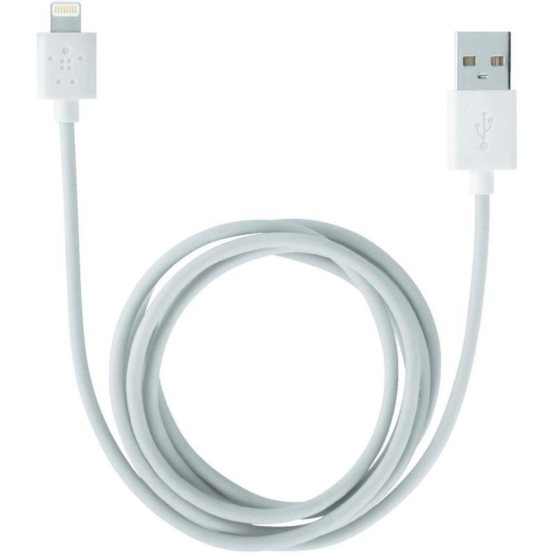Image of Belkin 3m Lightning Charge and Sync Cable for Apple iPhone and iPad (White)