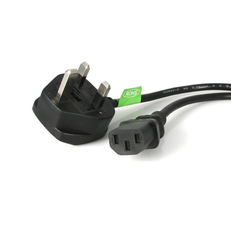 3m Uk Computer Power Cord 3 Pin Mains Lead C13 To Bs 1363