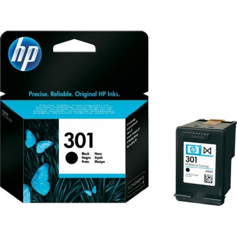 Image of HP 301 Black Original Ink Cartridge - Standard Yield 190 Pages - CH561EE