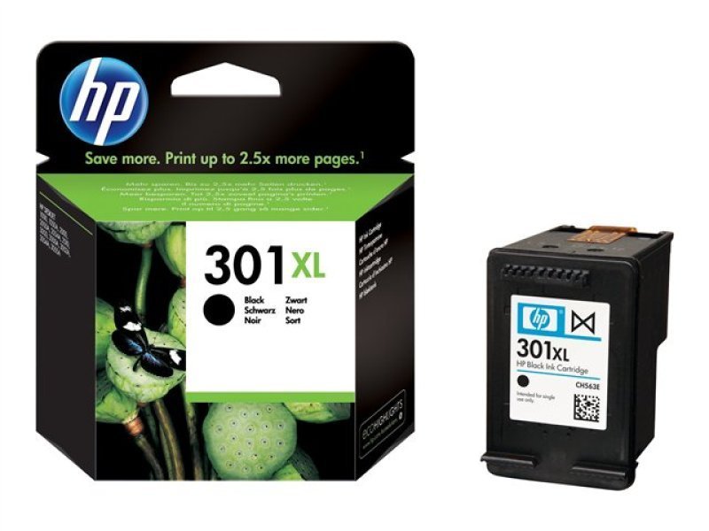 Image of HP 301XL Black Original&nbsp;Ink Cartridge - High Yield 480 Pages - CH563EE