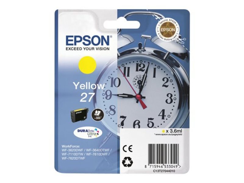 Image of Epson 27 Durabrite Ultra Inkjet Cartridge - Yellow