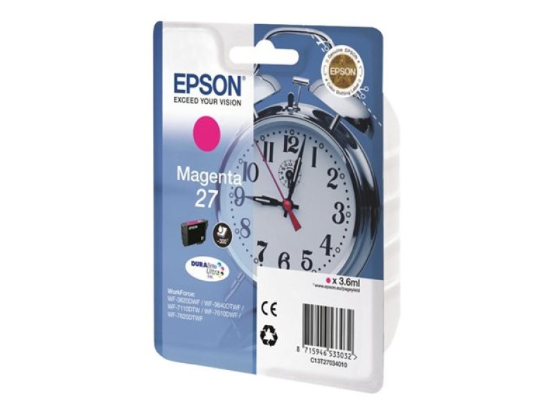 Click to view product details and reviews for Epson 27 Durabrite Ultra Inkjet Cartridge Magenta.