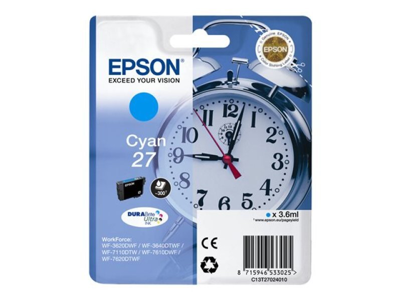 *Epson Singlepack Cyan 27 DURABrite Ultra Ink Cartridge