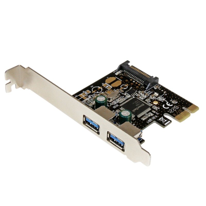 StarTech.com 2 Port PCI Express PCIe USB 3.0 Controller Card w SATA Power