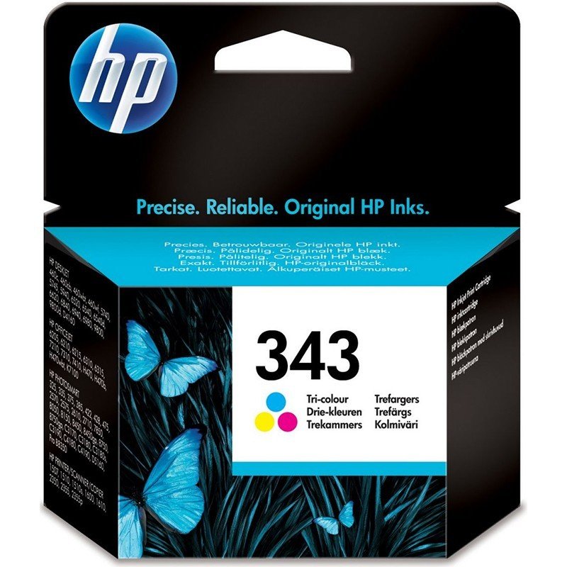 Image of HP 343 Tri-Colour Original Ink Cartridge - Standard Yield 330 Pages - C8766EE
