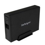 StarTech.com USB 3.0 eSATA External Trayless 3.5 inch SATA III Hard Drive Enclosure with UASP - Black