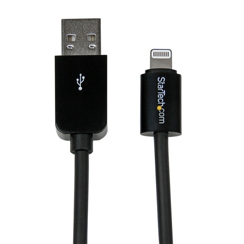 Image of StarTech.com Short Black Apple 8pin Lightning to USB Cable iPhone iPod iPad