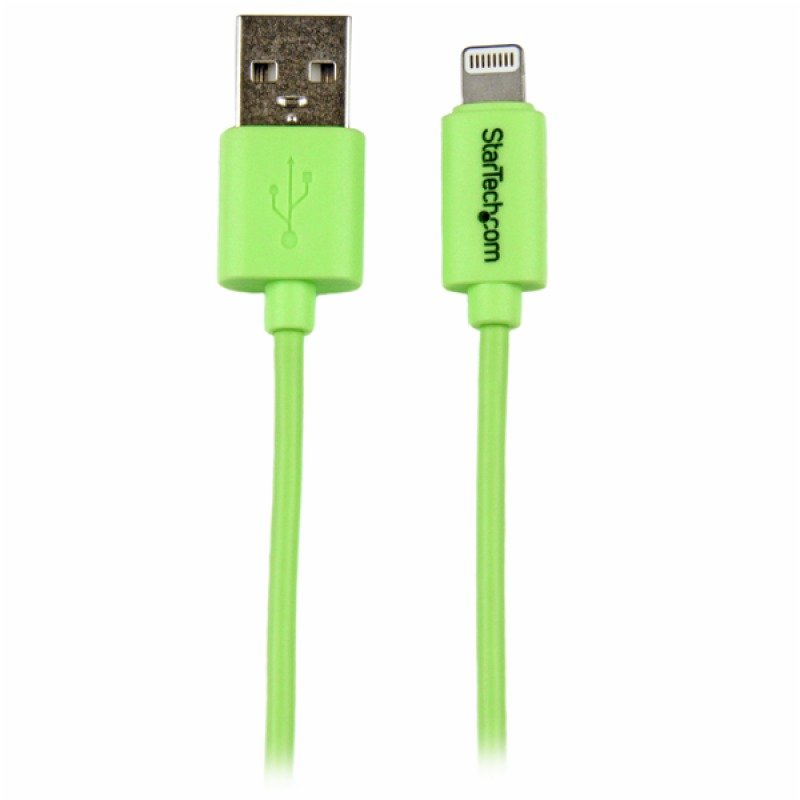 Image of Startech.com (1m/3 Feet) Green Apple 8-pin Lightning Connector To Usb Cable For Iphone / Ipod / Ipad
