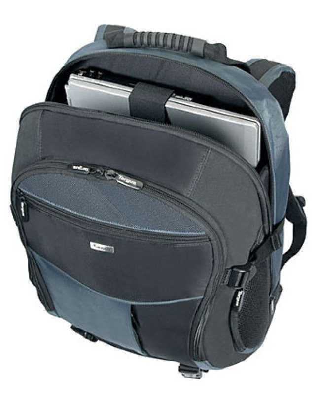 Image of Targus XL Backpack Carry Case, For Laptops up to 17&quot; - Black / Blue Nylon Koskin