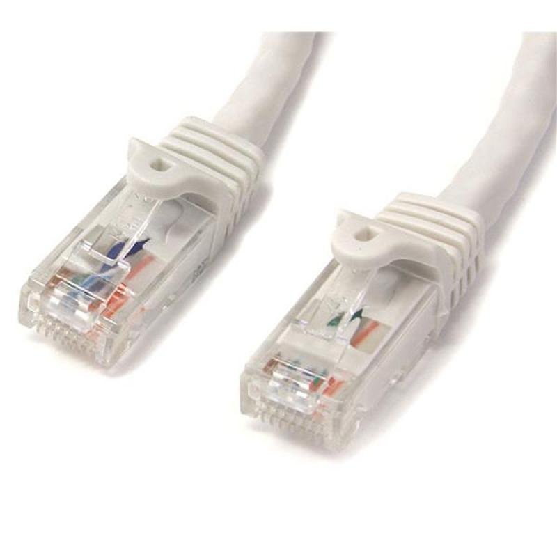 2m Cat6 White Snagless Gigabit Ethernet Rj45 Cable Male To Male