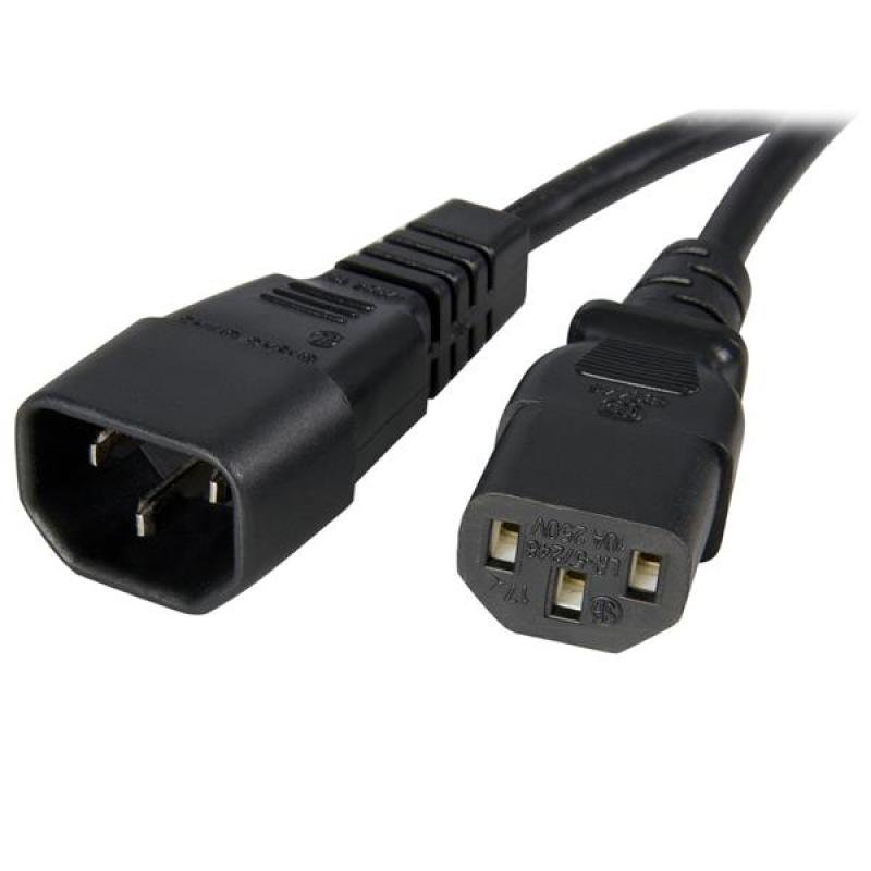 Image of 1m Standard Computer Power Cord Extension - C14 To C13