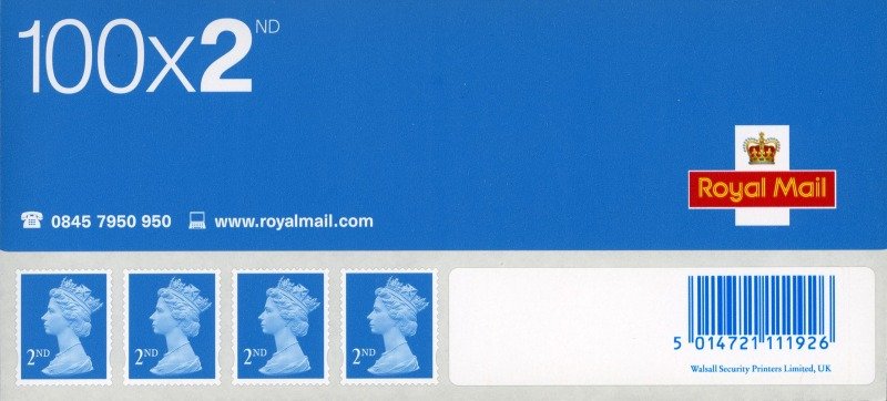 Royal Mail 2nd Class Postage Stamps - 100 Pack