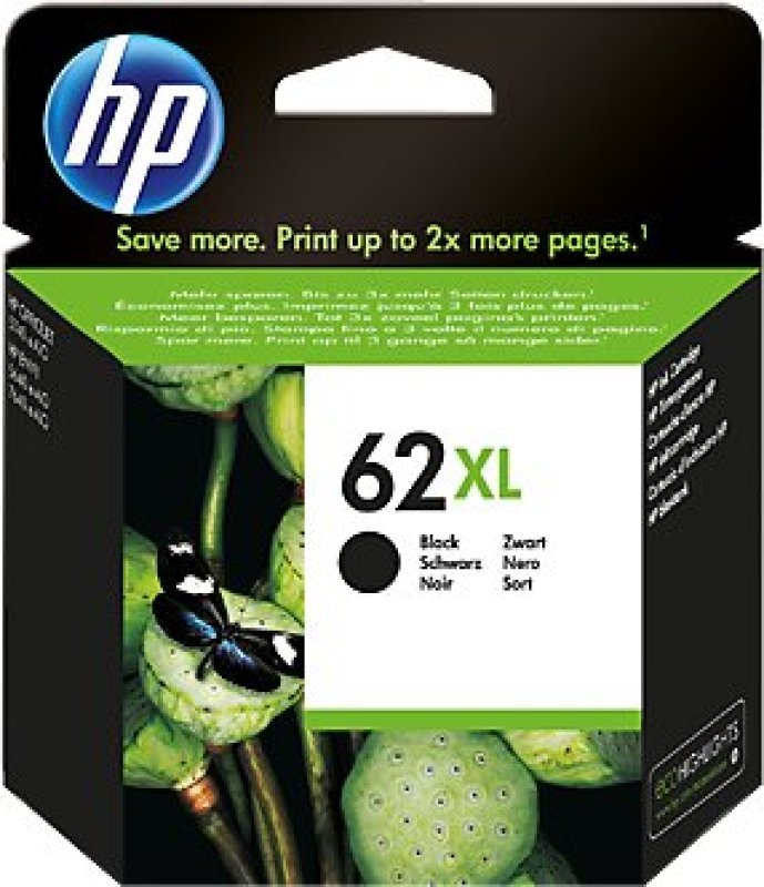 Image of HP 62XL Black Original&nbsp;Ink Cartridge - High Yield 600 Pages - C2P05AE