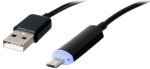 Xenta Micro USB to USB with LED Connector BLACK 1M