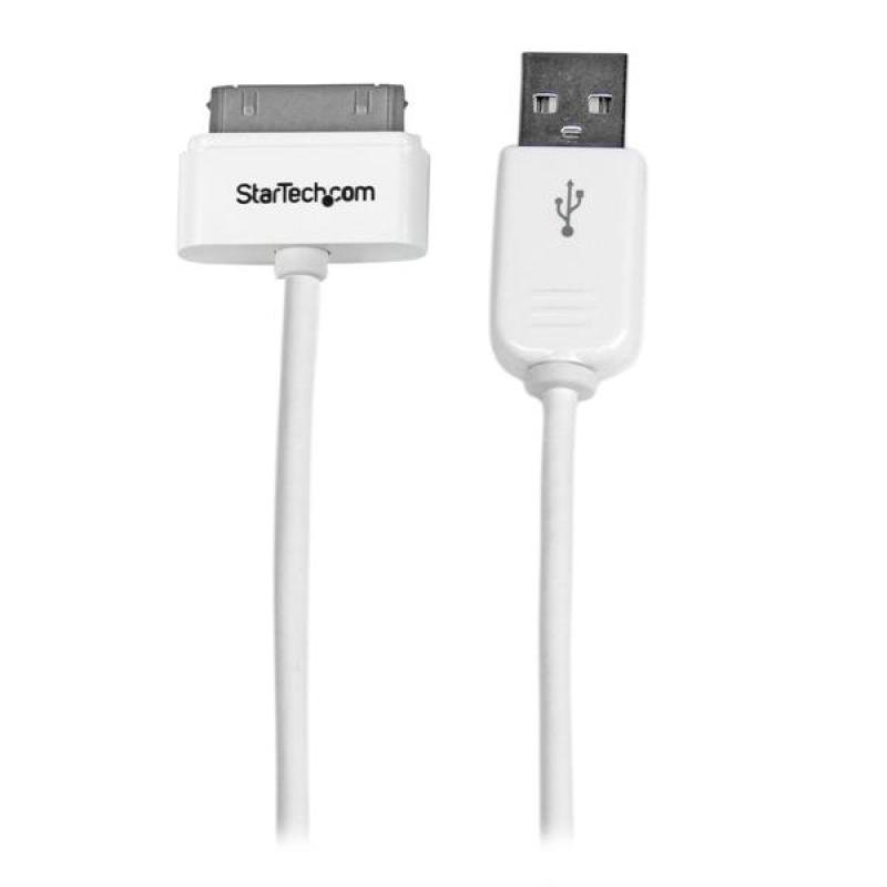 Image of StarTech.com 1m (3 ft) Apple&reg; 30-pin Dock Connector to USB Cable for iPhone / iPod / iPad with Stepped Connector