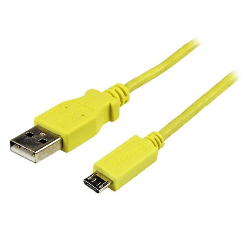 1m Yellow Mobile Charge Sync Usb To Slim Micro Usb Cable For Smartphones And Tablets - A To Micro B