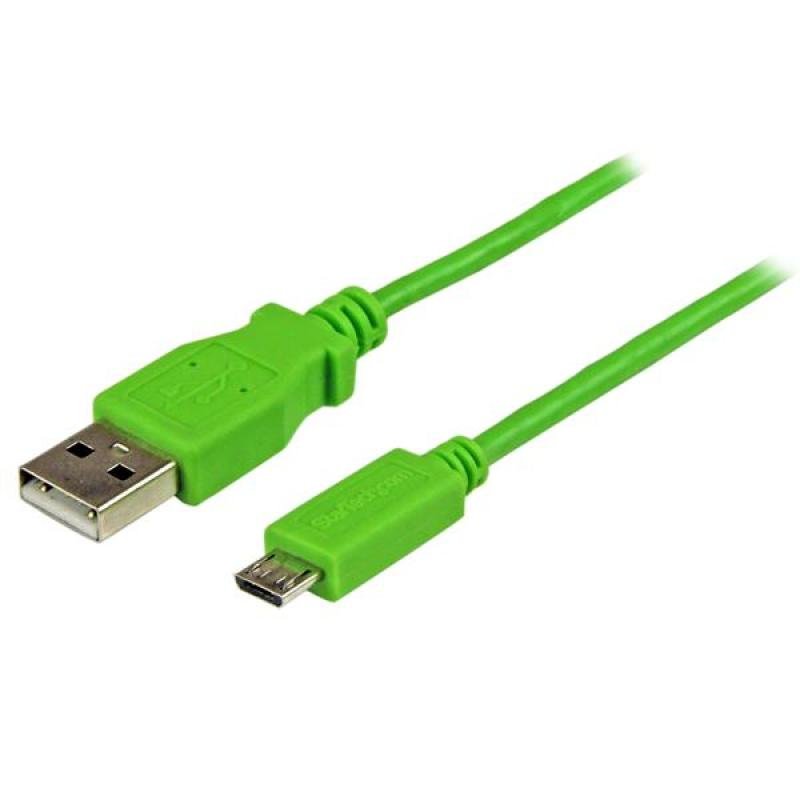 Image of 1m Green Mobile Charge Sync Usb To Slim Micro Usb Cable For Smartphones And Tablets - A To Micro B