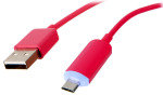 Xenta Micro USB to USB with LED Connector Red 1M