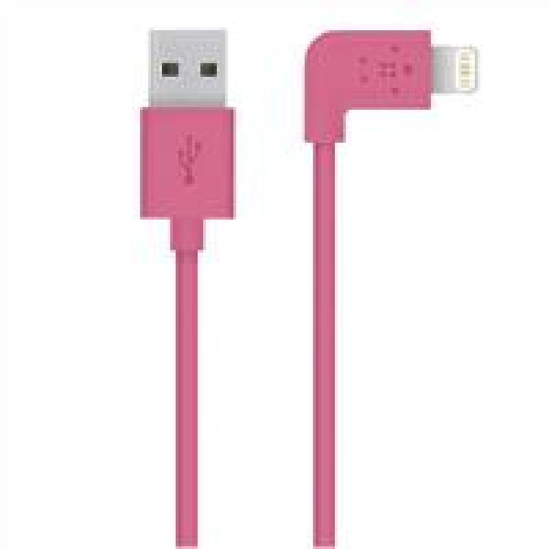 Image of Belkin FLAT 2.4amp Lightning Sync &amp; Charge cable Compatible with Apple iPhone 5/iPad mini/iPad 4 in Pink 1.2m