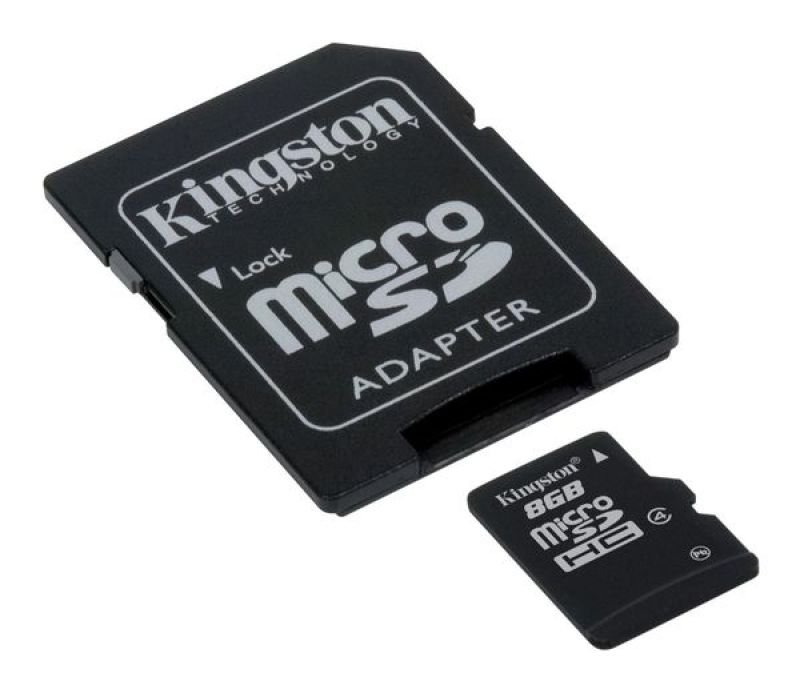 Kingston 8GB Class 4 MicroSDHC Card - With Adapter