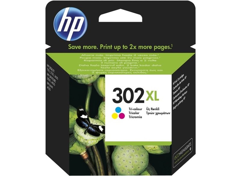 Image of HP 302XL Tri-Colour Original&nbsp;Ink Cartridge - High Yield 330 Pages - F6U67AE