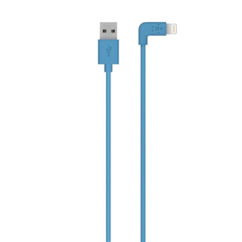 Image of Belkin FLAT 2.4amp Lightning Sync &amp; Charge cable Compatible with Apple iPhone 5/iPad mini/iPad 4 in Blue 1.2m