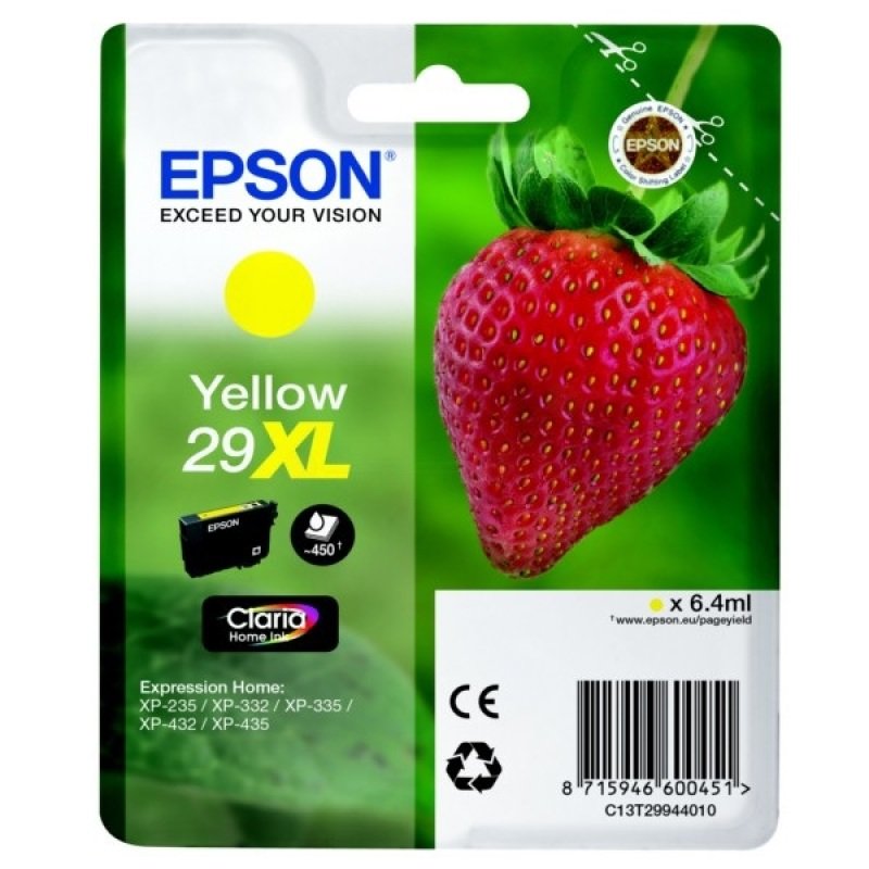 Image of Epson Singlepack Yellow 29XL Claria Home Ink
