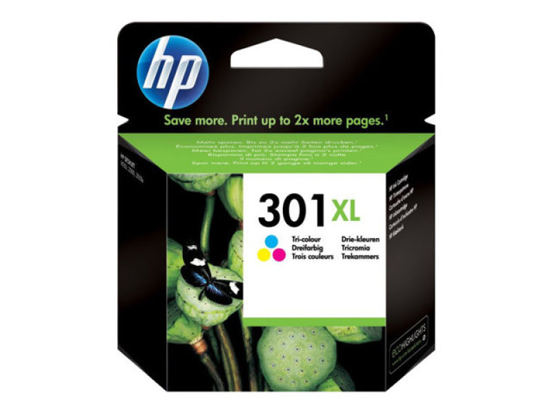 Image of HP 301XL Tri-Colour Original&nbsp;Ink Cartridge - High Yield 330 Pages - CH564EE